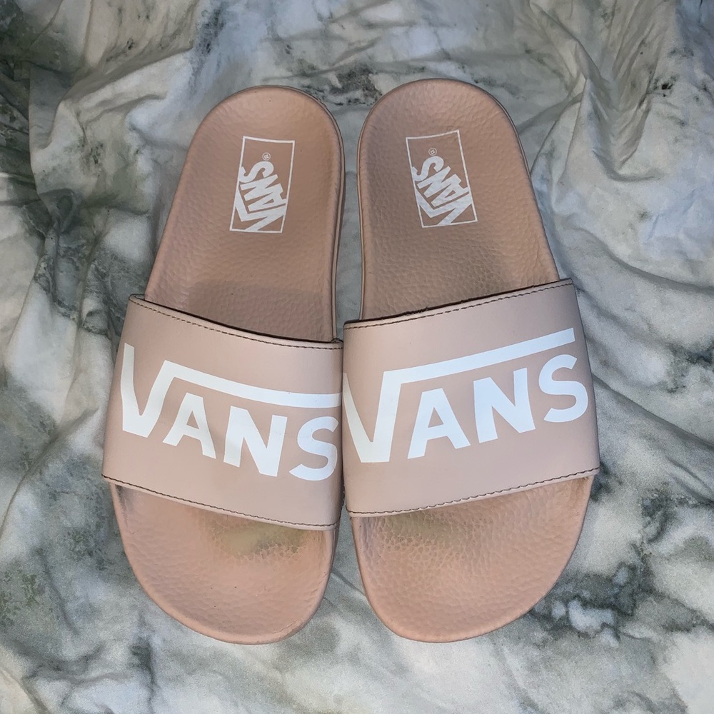 Pale Pink Vans Slides (Size 7)
